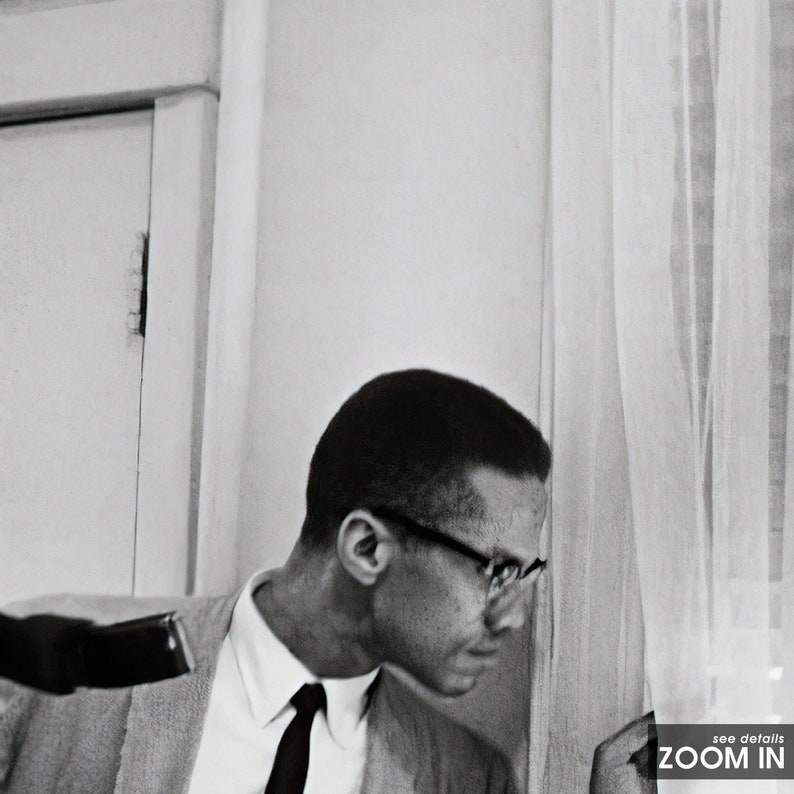 Malcolm X Holding Gun Print Black and White Wall Art Vintage Etsy