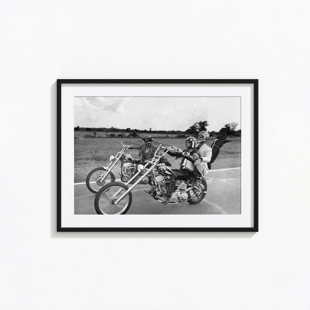 Easy Rider Print Vintage Motorcycle Poster Black and White - Etsy