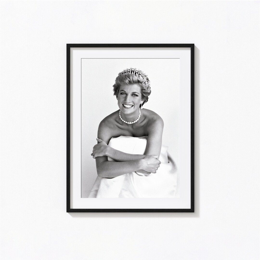 Princess Diana Print, Princess Diana Iconic Print, Black and White Wall ...