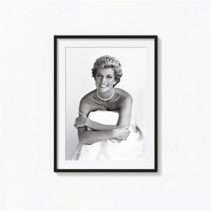 Princess Diana Print, Princess Diana Iconic Print, Black and White Wall Art, Vintage Print, Photography Prints, Museum Quality Print