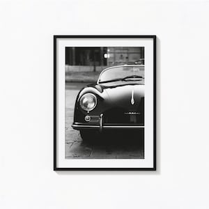An Old Vintage Porsche Print, Classic Antique Car Black and White Wall Art, Vintage Print, Photography Prints, Museum Quality Photo Print