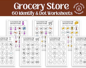 Special Education Worksheets for Community Skills, Printable PDF for Teachers Caregivers, Autism Printables, Job Skills Work Skills Grocery