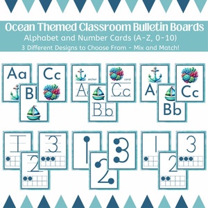 Ocean Bulletin Board, Under The Sea Theme, Classroom Display, Back To School, Ocean Animal Decor, A-Z Letters, Numbers, Sea Theme, UTS