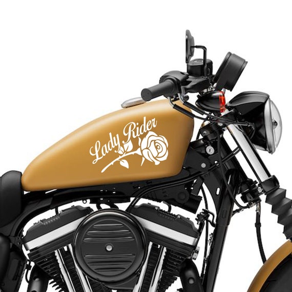 Motorrad Aufkleber Gas Tank Aufkleber / Skin Lady Rider Rose Vinyl