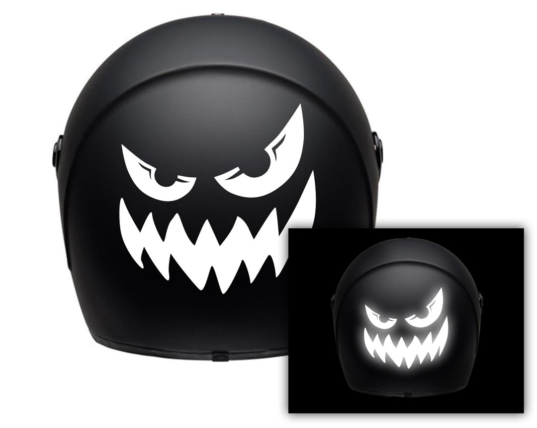 Reflective Motorcycle Helmet Sticker / Decal / Waterproof / Evel Smile