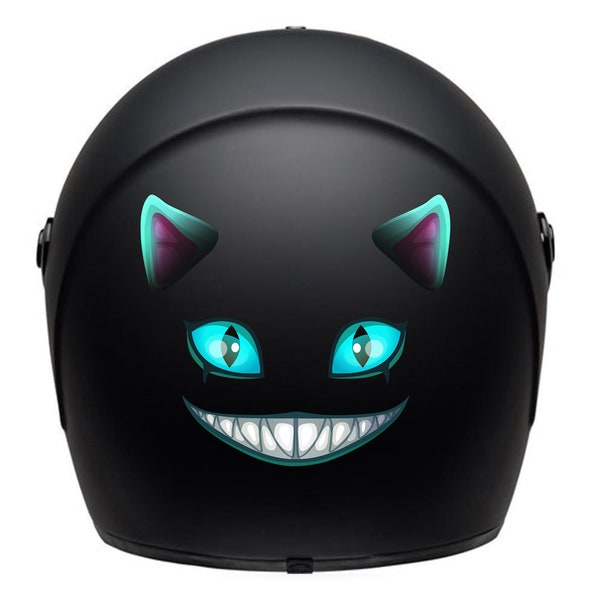 Motorcycle helmet decal / sticker / waterproof  / evel cat / evel smile