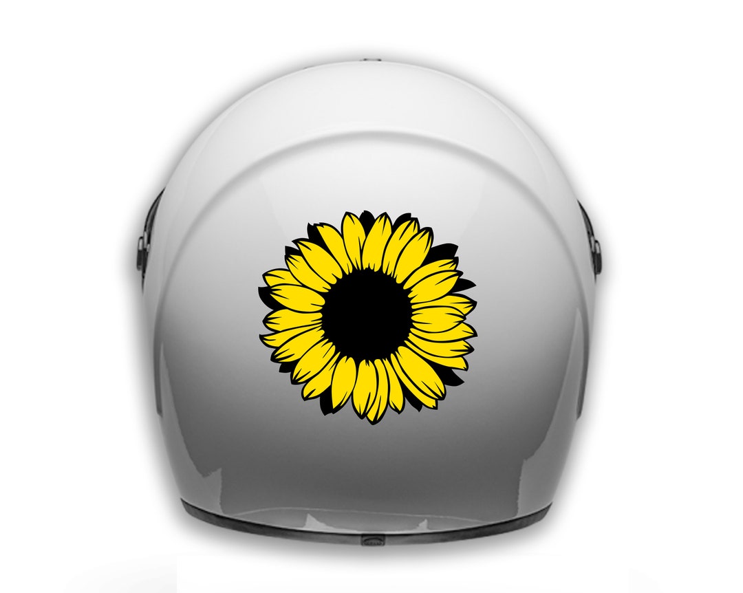 Motorcycle Helmet Decal / Sticker / Waterproof / Sunflower - Etsy
