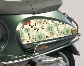 Fits for vespa ET2 / ET4 scooter side panel stickers / decals 2pcs boho flowers