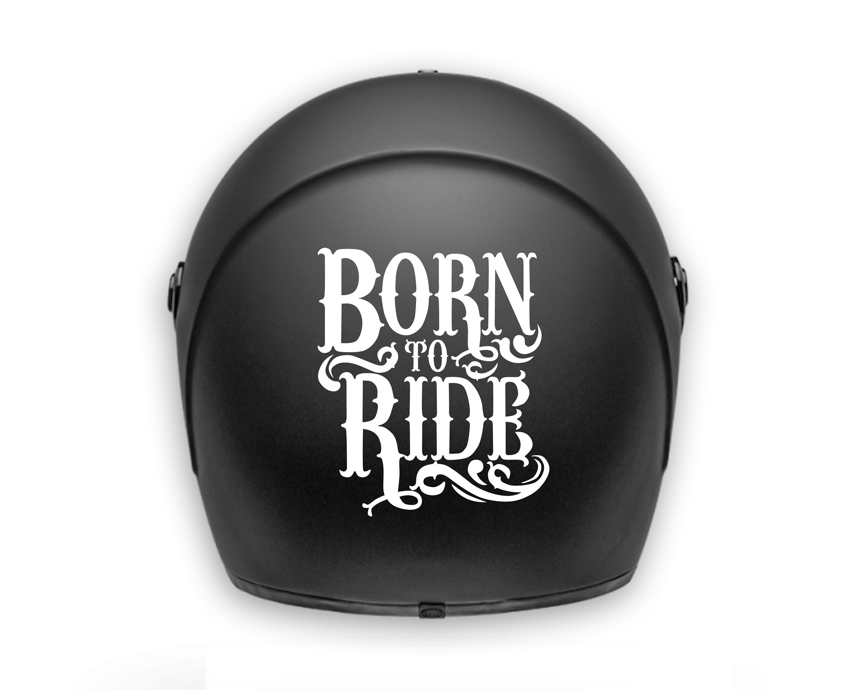 Skull Helm Motorradhelm Born to Ride Aufkleber