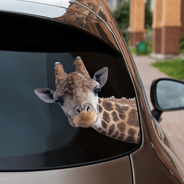 Funny giraffe  car decal / sticker /  camper sticker / van exterior decal / car window / bumper sticker / animal