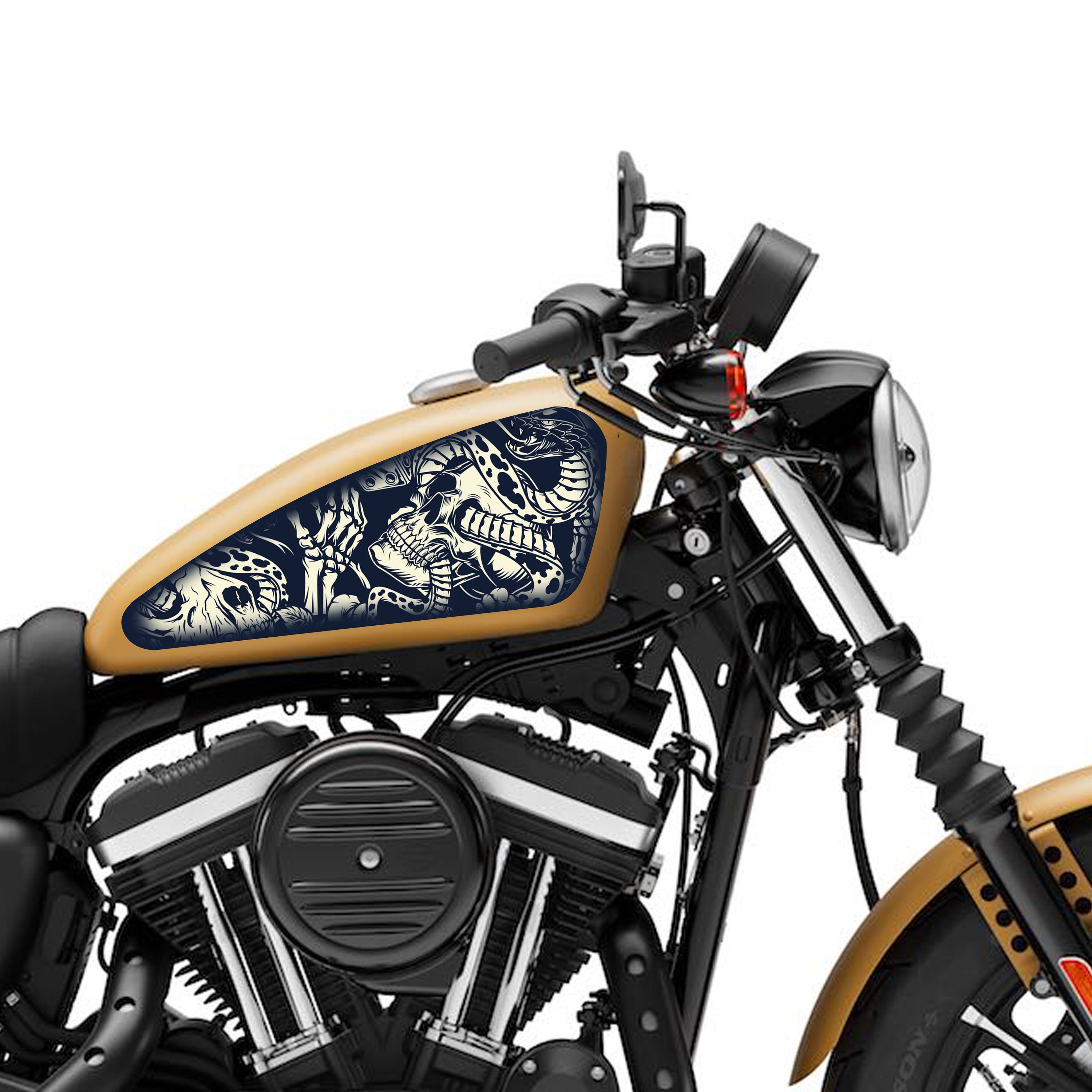 Bouchon réservoir à clés Skull moto pour Harley Davidson