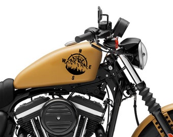 Motorcycle decal gas tank sticker / skin compass / adventure vinyl bike decal 1pcs