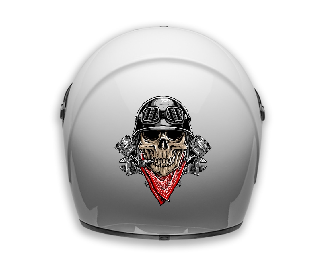 Motorcycle Helmet Decal / Sticker / Waterproof / Cool Skull Etsy