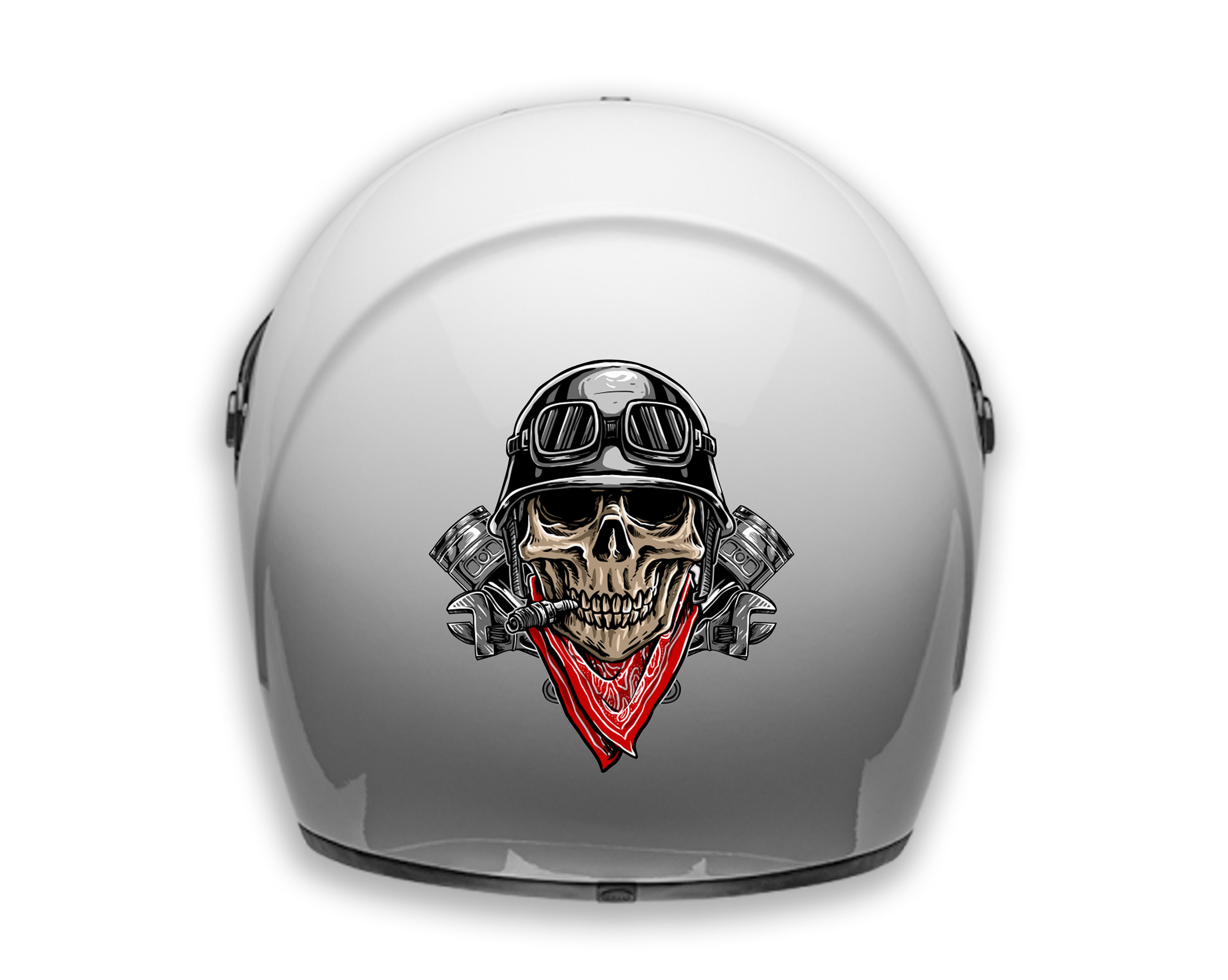 Skull Helmet Art, Motorcycle helmet, cool helmet stickers, motorcycle  helmet stickers, helmet stickers, Sticker for Sale by thesmokeydogs