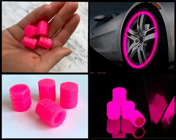 Fluorescent Car Tire Valve Caps 4pcs, Bouchons de Valve de Pneu