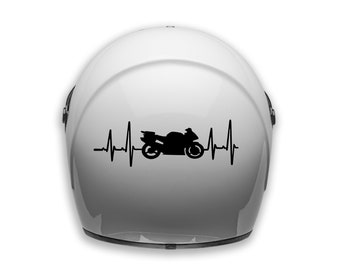 Motorcycle helmet sticker / decal / waterproof  / moto heartbeat