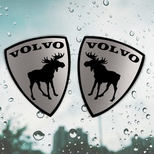 Volvo sticker / decal Car sticker / volvo moose sticker / decal / window moose sticker 2pcs. silver image 1