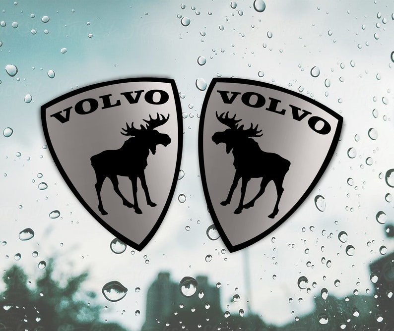 Volvo sticker / decal Car sticker / volvo moose sticker / decal / window moose sticker 2pcs. silver image 1