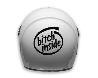 Motorcycle helmet sticker / decal / waterproof  / lady rider / moto babe / bitch inside