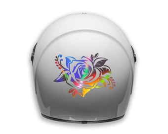 Motorcycle holographic vinyl helmet sticker / decal / waterproof  / rose