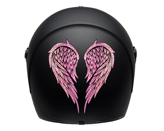 Motorrad Helm Aufkleber / Aufkleber / wasserfest / rosa Flügel