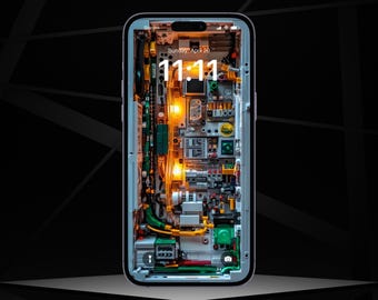 Cyberpunk Internal Structure iPhone Wallpaper | Futuristic 4K Digital Art (Digital Download)