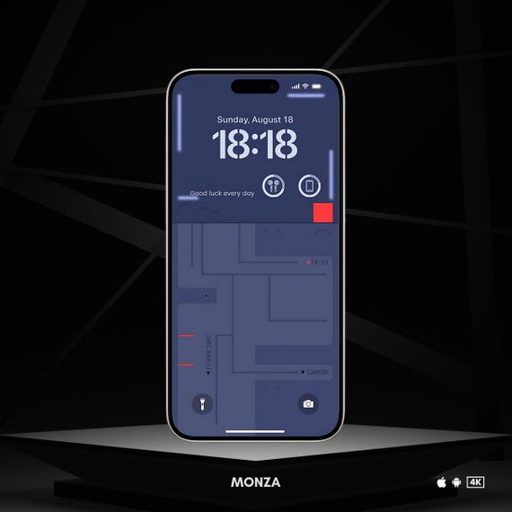 Monza Minimalist iPhone Wallpaper | Dark Mode Mobile Screen (Digital Download)
