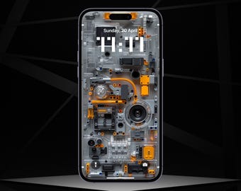 Cyberpunk Internal Structure Phone Wallpaper | Dystopian Digital Art (Digital Download)