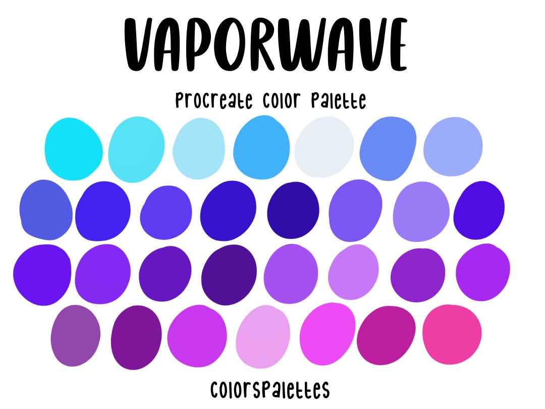 Vaporwave Procreate Color Palette / Colorspalettes™ Etsy