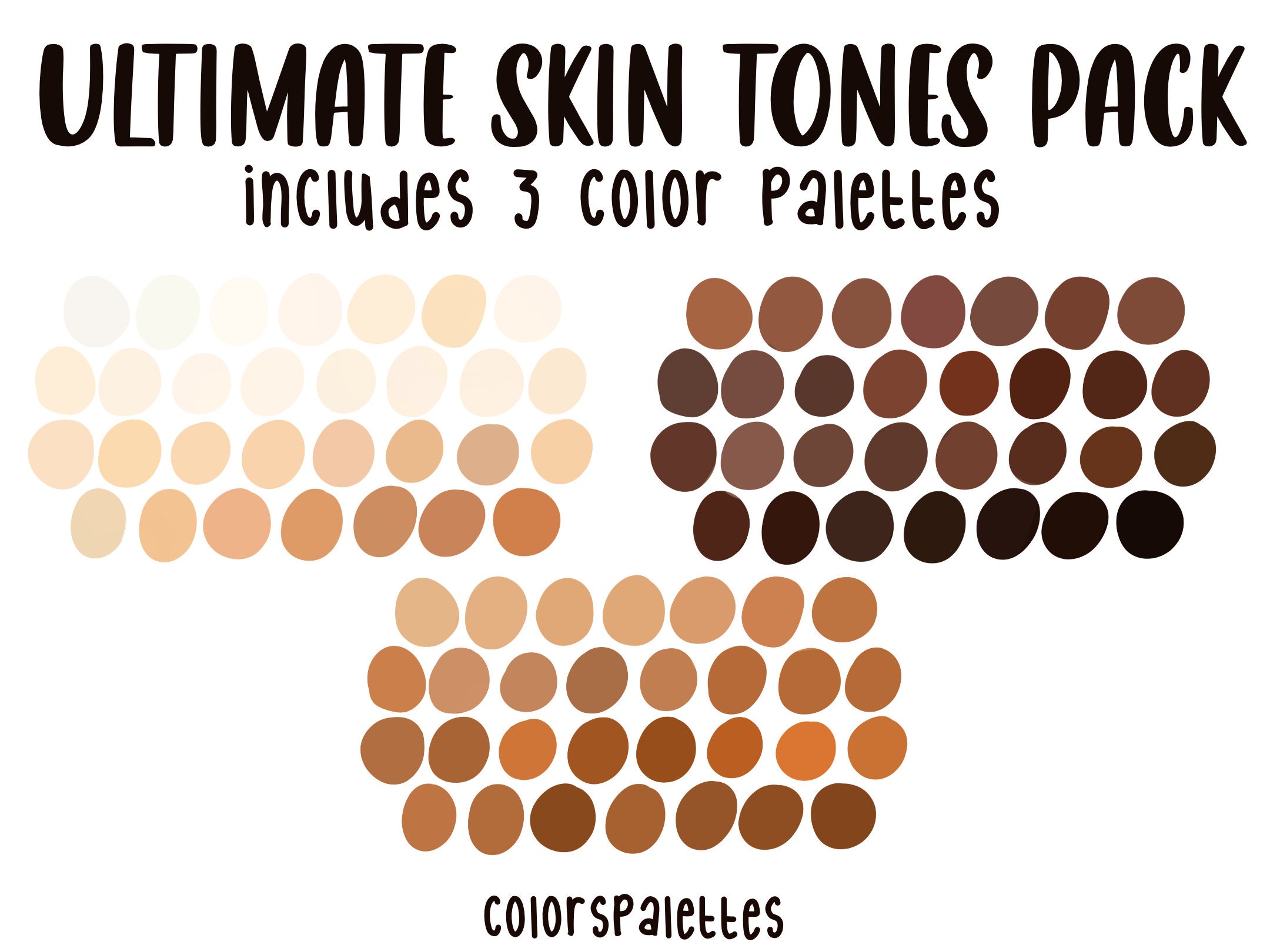 Ultimate Skin Tones Procreate Color Palette Pack by ColorsPalettes