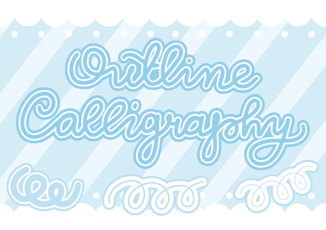 Outline Calligraphy Procreate Brush Set Calligraphy Brush Pack iPad