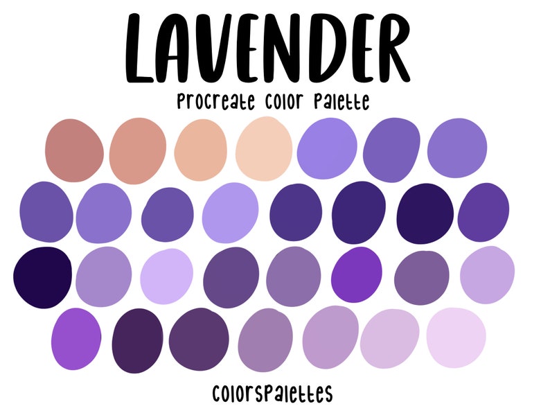 Lavender Procreate Color Palette / Colorspalettes™ - Etsy