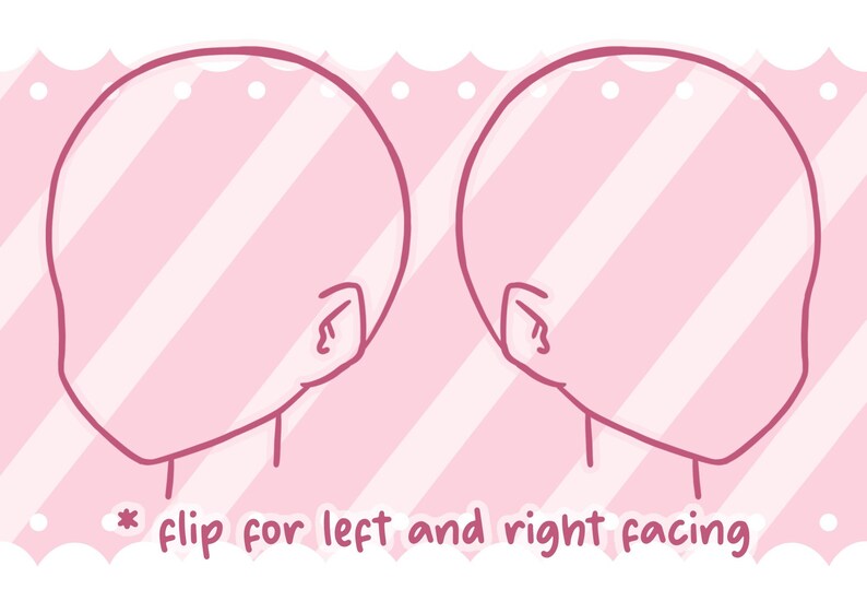 Anime Style Head Shape Stamps Procreate Brush Set - Head Guide Stamp ...
