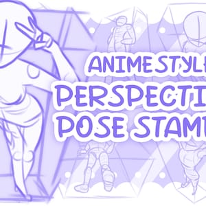 Anime Stijl Perspectief Pose Stempels Procreate Brush Set - Body Guide Stamp Brush Pack iPad - Procreate Stamp Brush Bundle / ColorsPalettes™