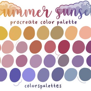 Summer Sunset Procreate Color Palette / ColorsPalettes™
