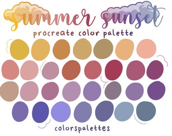 Summer Sunset Procreate Color Palette / ColorsPalettes™