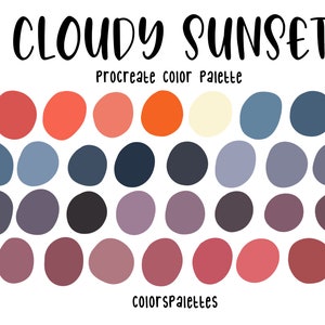 Cloudy Sunset Procreate Color Palette / ColorsPalettes™