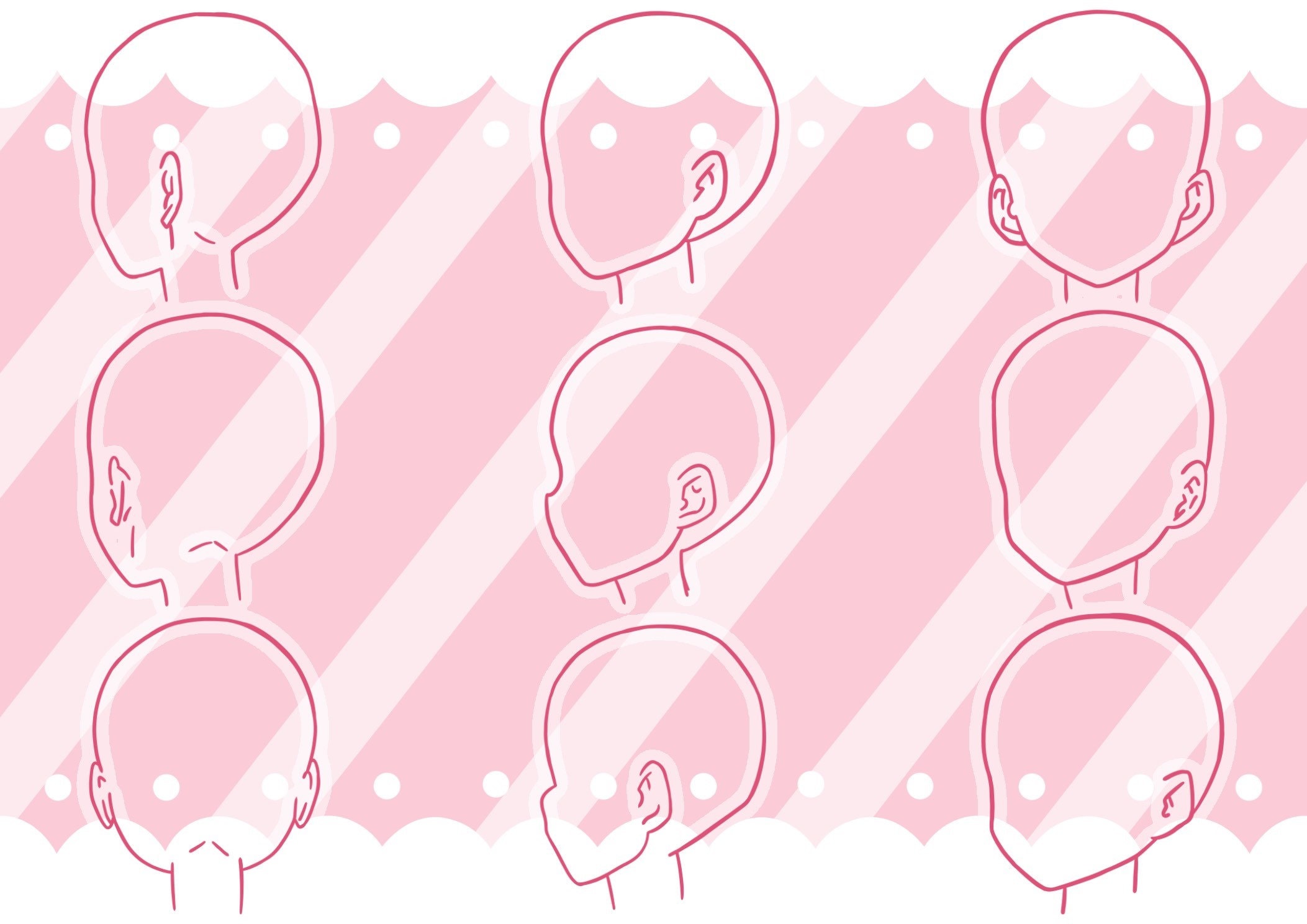 Anime Style Head Shape Stamps Procreate Brush Set - Head Guide Stamp ...