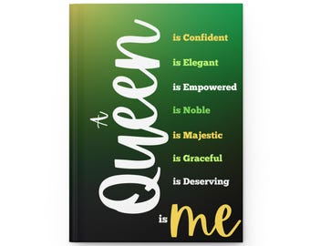 Diario con copertina rigida opaca, elegante cancelleria "Queen is me", pagine a righe
