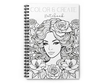 Quaderno a spirale da colorare - Righe, Diario di scrittura, Materiale scolastico, Regalo di cancelleria, Planner per studenti
