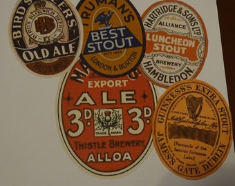 Set of 28 REPRODUCTION WW2 Era Beer Bottle Labels