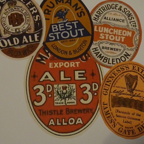 Set of 28 REPRODUCTION WW2 Era Beer Bottle Labels