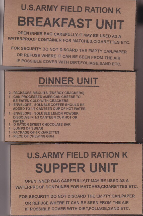 REPRODUCTION Mid War USA EMPTY K Ration Boxes Outers and | Etsy