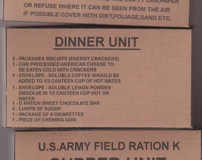 REPRODUCTION Mid War USA EMPTY K Ration Boxes Outers and Inners - Etsy