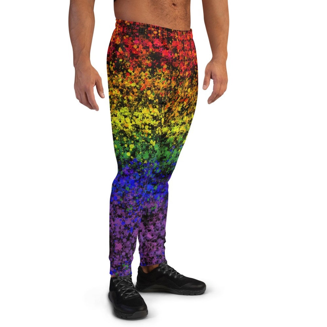 joggers with rainbow stripe