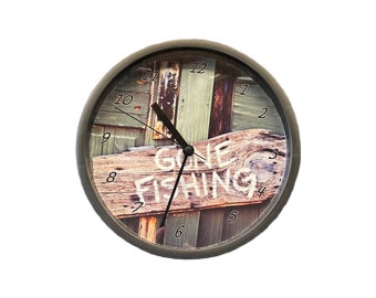 Gone Fishin' 9" Wall Clock