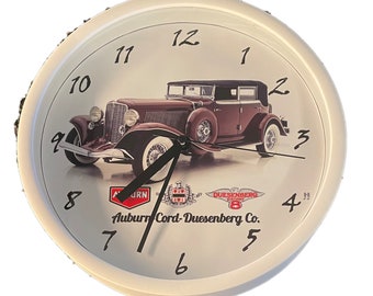 Auburn Cord Duesenberg 9" Wall Clock