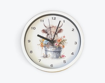 Bathroom Cow 9" Wall Clock