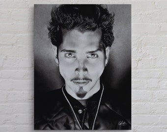 Chris Cornell CANVAS Print, Charcoal, Signed