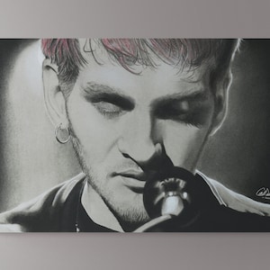 Layne Staley CANVAS Print, Charcoal, Signed